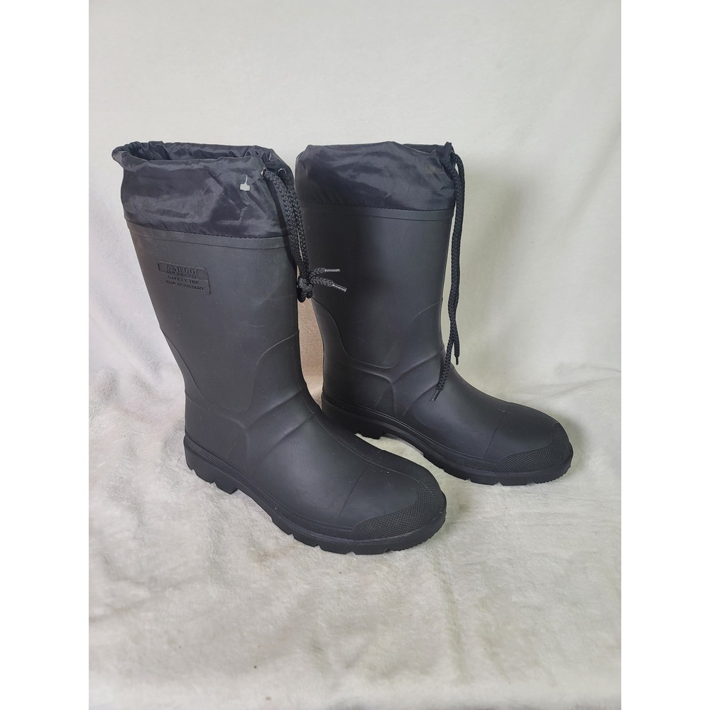 Genfoot Industrial 1000 Black Rubber Safety Toe Insulated Work Boots Size 12